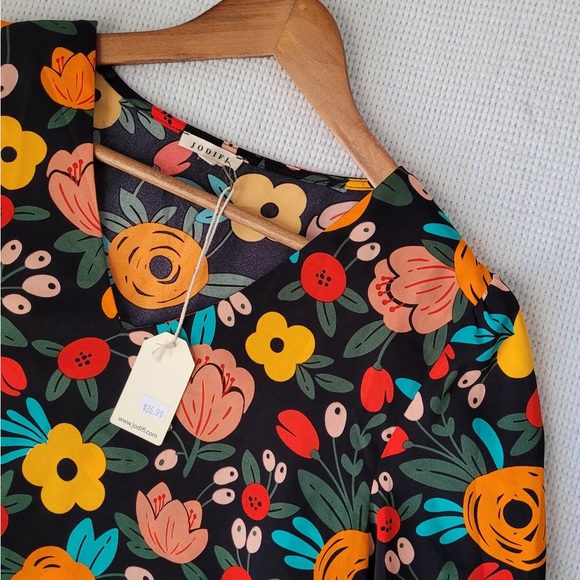 JODIFL Tops - boutique printed blouse | size: S | 100 poly | new with tag (regular: $37)